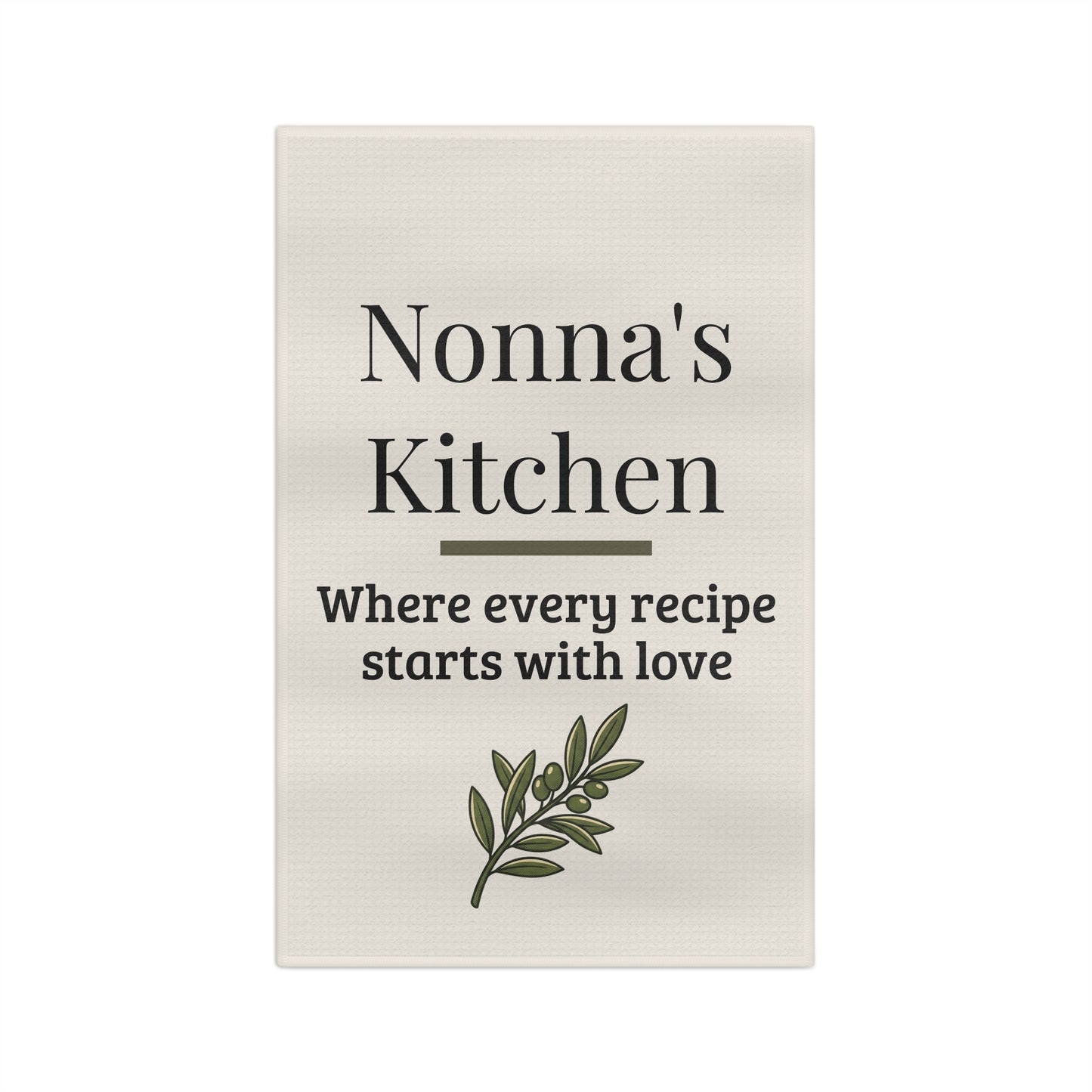 Nonna's Kitchen Tea Towel | Italian Farmhouse Cotton Dish Towel | Cozy Kitchen Decor Gift
