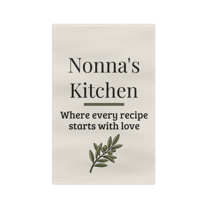 Nonna's Kitchen Tea Towel | Italian Farmhouse Cotton Dish Towel | Cozy Kitchen Decor Gift