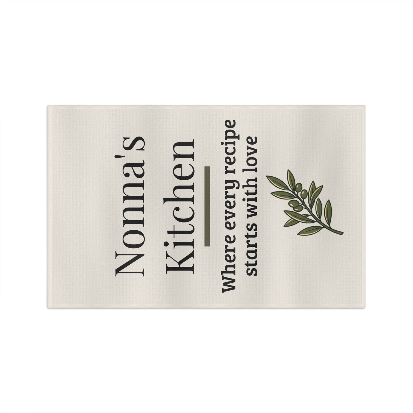 Nonna's Kitchen Tea Towel | Italian Farmhouse Cotton Dish Towel | Cozy Kitchen Decor Gift