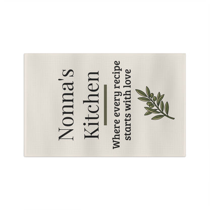 Nonna's Kitchen Tea Towel | Italian Farmhouse Cotton Dish Towel | Cozy Kitchen Decor Gift