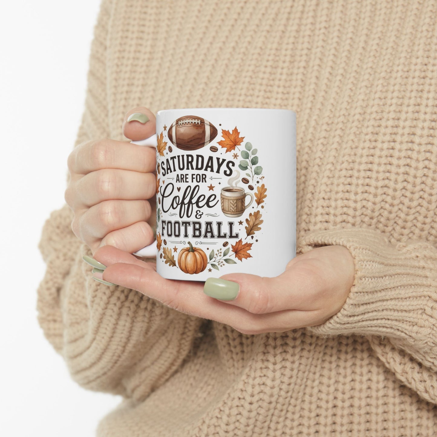 Fall Coffee Mug – Sweater Weather & Cozy Fall Ceramic Mug | Autumn Coffee Cup | Cute Pumpkin Season Gift | 11oz & 15oz