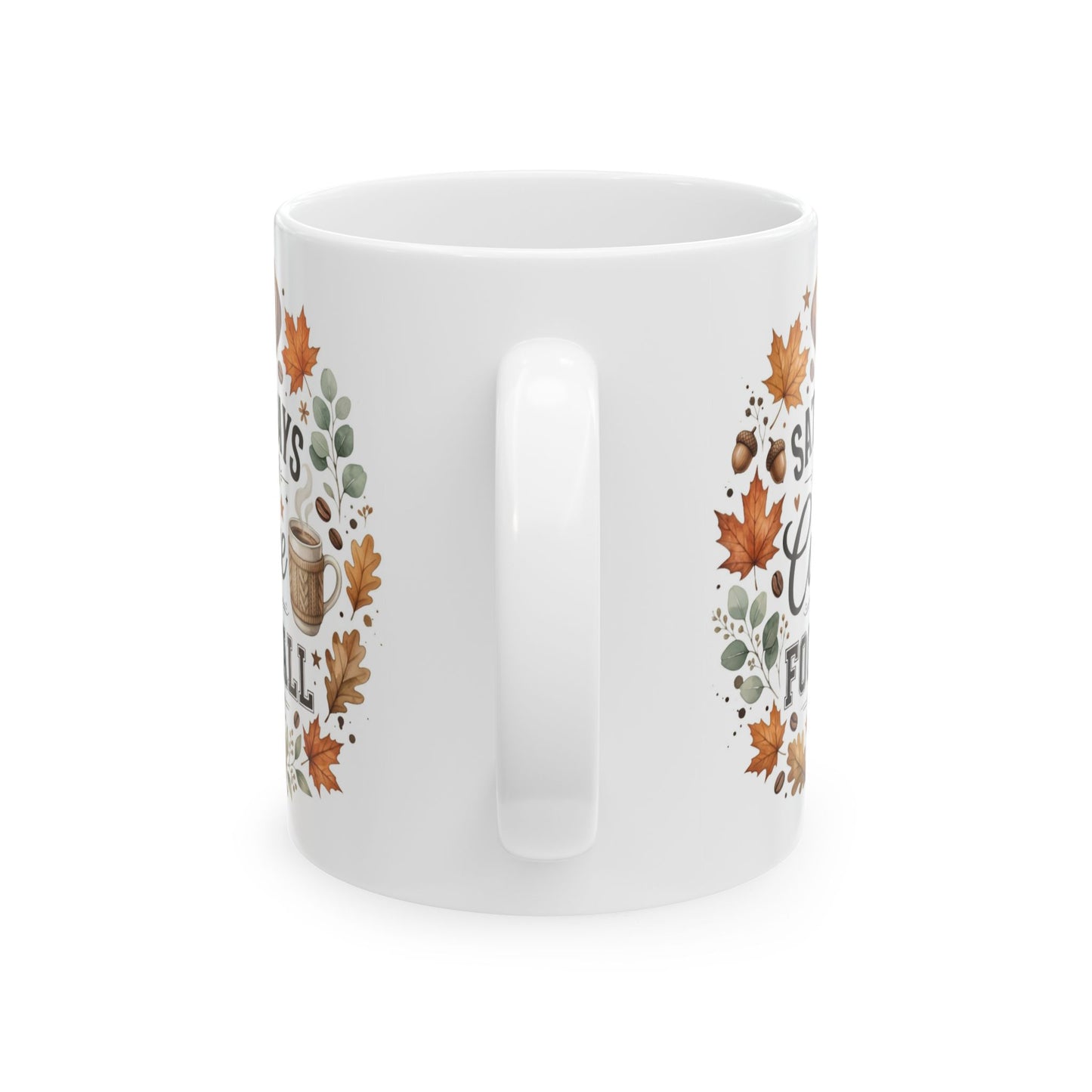 Fall Coffee Mug – Sweater Weather & Cozy Fall Ceramic Mug | Autumn Coffee Cup | Cute Pumpkin Season Gift | 11oz & 15oz